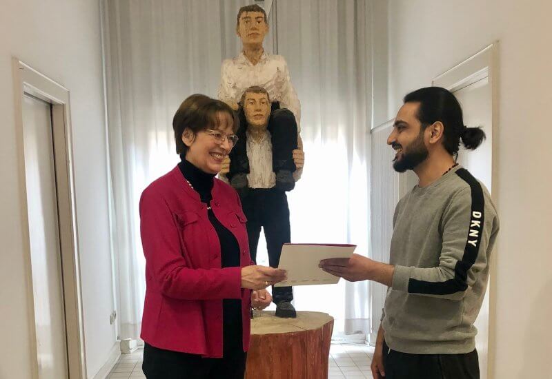 Das 1. Deutschland-Stipendium der Riemschneider-Stiftung erhielt Mohammad Al Helal im SS 2022. Foto: Akademie der Künste.
